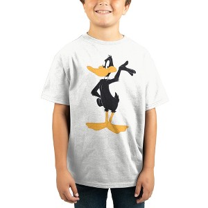 Classic Looney Tunes Daffy Duck Character White Graphic Tee Toddler Boy to Youth Boy - 1 of 2