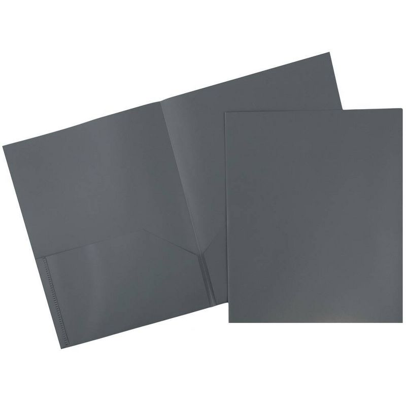 JAM 6pk 2 Pocket Plastic Folder - Gray, 1 of 7