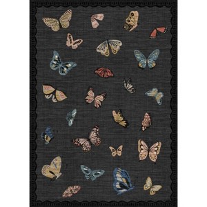 Coucheta Machine Washable Area Rug 5x7FT, Non Slip, Modern Butterfly Pattern Area Rug, Low-Pile Under Bed Carpet, for Living Room Bedroom - 1 of 1