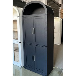 Whizmax Arched Cabinet 71.65" Modern Storage Cabinet, Farmhouse Kitchen Pantry, 5 Tier Bookshelf with Storage - 1 of 4