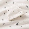 Hospital Muslin Swaddle Baby Blanket and Hat Gift Set - Cream and Gray Stars - 2pk - Cloud Island™ - 3 of 4