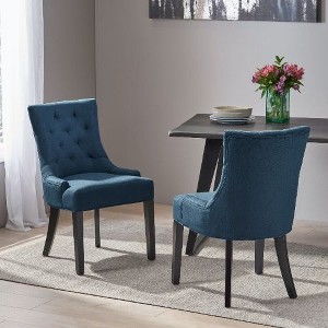 CAVINAS Modern Cheney Dining Chair, Seating for Dining, Accent Chair, Upholstered Armless Chair with Diamond Stitching and Wooden Legs (set of 2) - 1 of 4