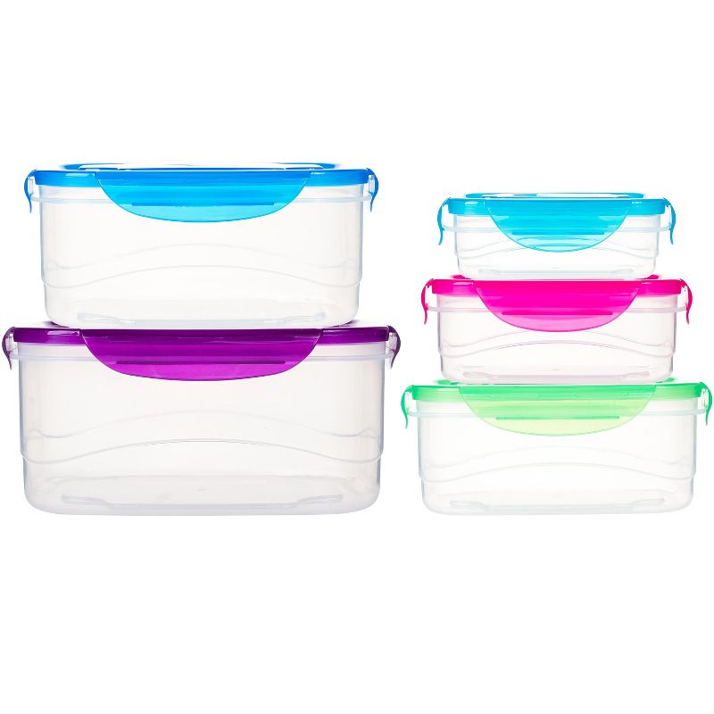 Lexi Home Jumbo 5-Piece Lock and Seal Rectangle Food Storage Container Set, 2 of 6
