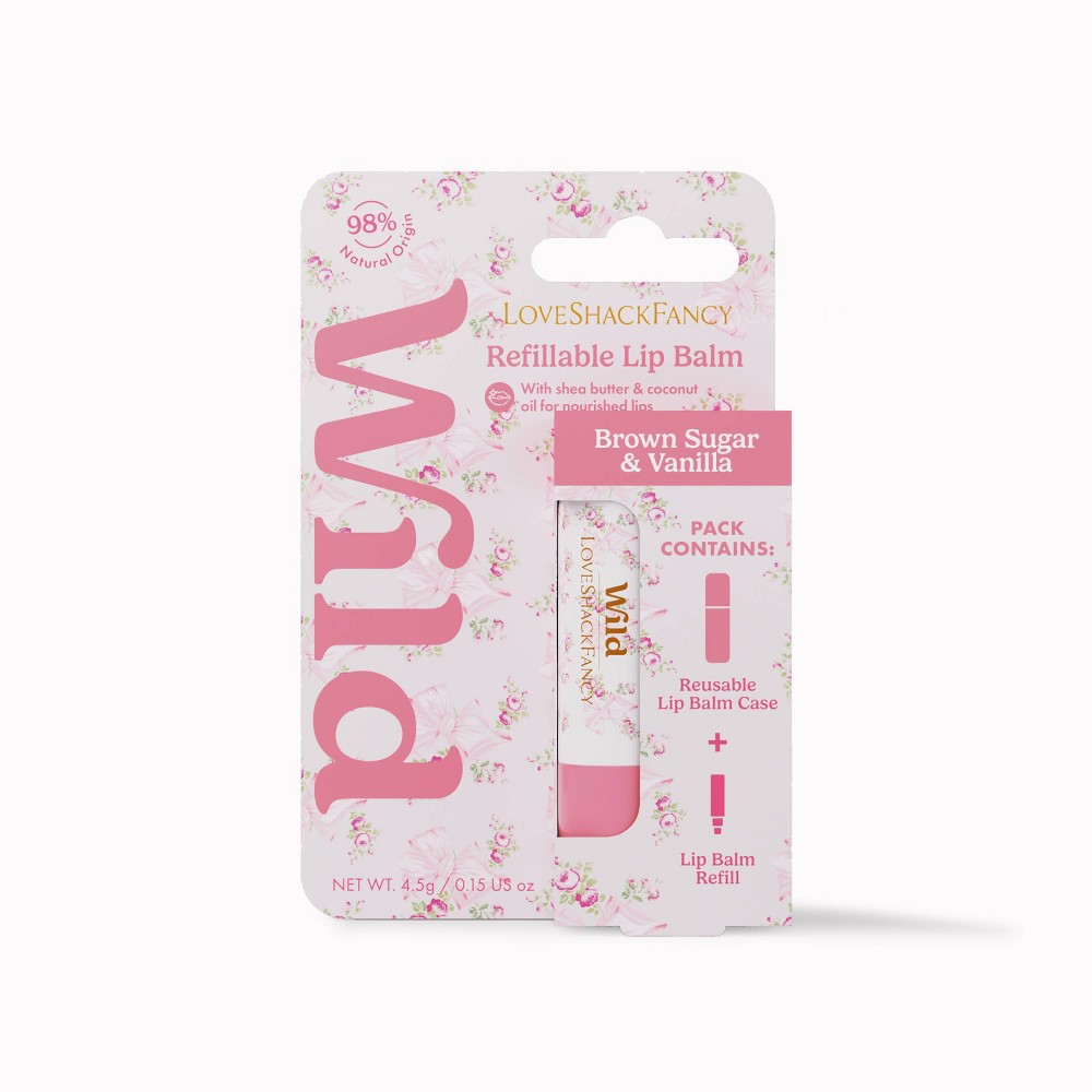 LoveShackFancy x Target – Wild Rosa Beaux Lip Starter Pink Mint/Brown Sugar & Vanilla Lip Balms - 0.15oz