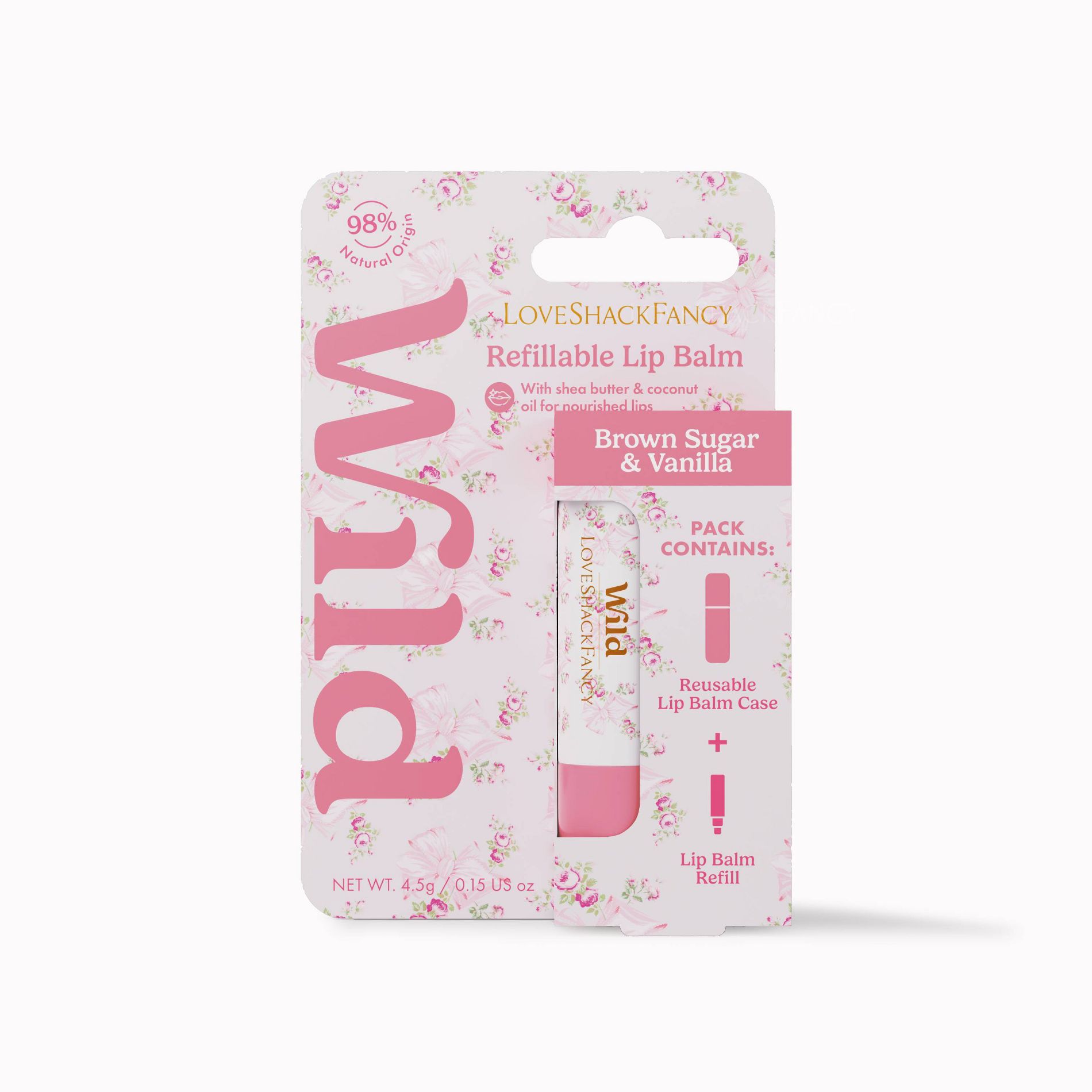 LoveShackFancy x Target – Wild Rosa Beaux Lip Starter Pink Mint/Brown Sugar & Vanilla Lip Balms - 0.15oz