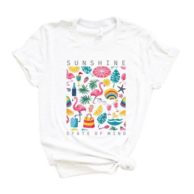 Simply Sage Market Women's Sunshine State of Mind Flamingos Short Sleeve Graphic Tee