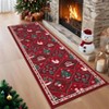 Washable Runner Rug Non Slip Kitchen Rugs Christmas Indoor Entryway Rug Trellis Soft Bath Mat - 2 of 4