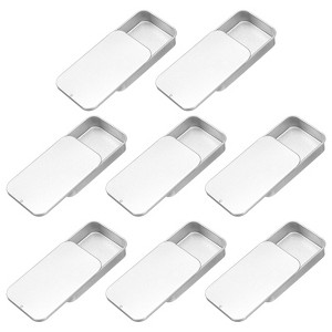 Unique Bargains Metal Anti-Oxidation Slide Top Rectangular Tin Containers 8 Pcs - 1 of 4