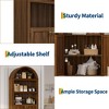 71.6" Tall Arched Cabinet, 5 Tier Bookcase Arched Book Shelf with Doors and Adjustable Shelves, for Living Room, Bedroom - 4 of 4