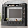 Wall Unit Entertainment Center with Bookshelves for TVs Up to 80", Large TV Stand Media Console with Glass Doors&Adjustable Shelves - ModernLuxe - 2 of 4