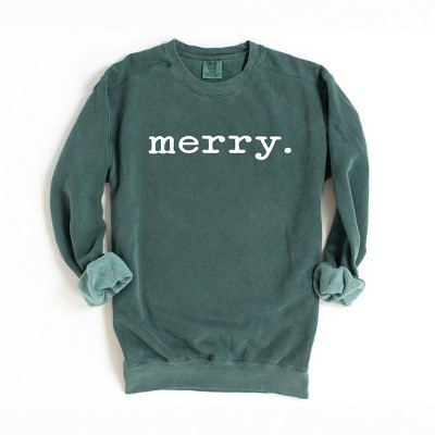 Simply Sage Market Women's  Garment Dyed Graphic Sweatshirt Merry Typewriter