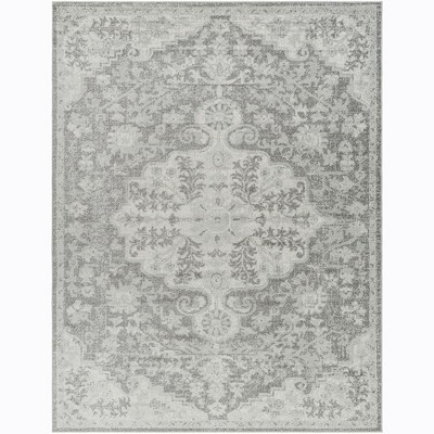 Mark & Day Olivia 7'10"x10'3" Rectangle Woven Indoor Area Rugs Black: Traditional Medallion, Stain-Resistant, Pet Friendly