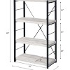 SEVOBAL Decorative Bookshelf Freestanding Etagere Storage Bookcase Metal Frame with Open Compartments, Black, 11"*24"*43" - 3 of 4