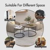 NicBex Nesting Round Coffee Table Set,2-Piece Circular End Table with Marble Pattern Top,Metal Frame Side Tables for Living Room,Office - 4 of 4
