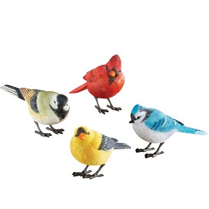 Collections Etc Hand-Painted Realistic Bird Sitters - Set of 4 5.5 X 2 X 3.75 - 1 of 2