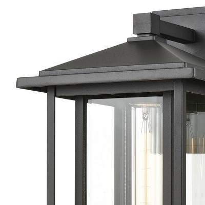 Matte Black Clear Glass Dimmable Outdoor Sconce