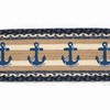 Earth Rugs Coastal Navy Anchor Stair Tread – Oval Cabin & Beach Style 27"x8.25" - 2 of 3