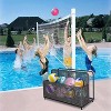 Rolling Pool Float Storage Organizer, PE Rattan Pool Caddy with Towel Rack & Basket for Toys Noddles Beach Balls - 4 of 4