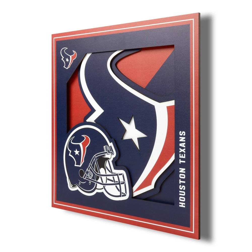 Photos - Other interior and decor NFL Houston Texans 3D Logo Series Wall Art - 12"x12"