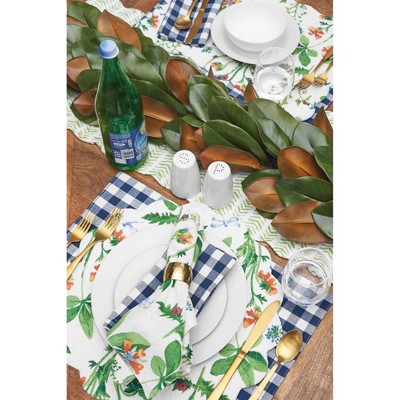 Scalloped Cotton Floral Rectangle Table Runner