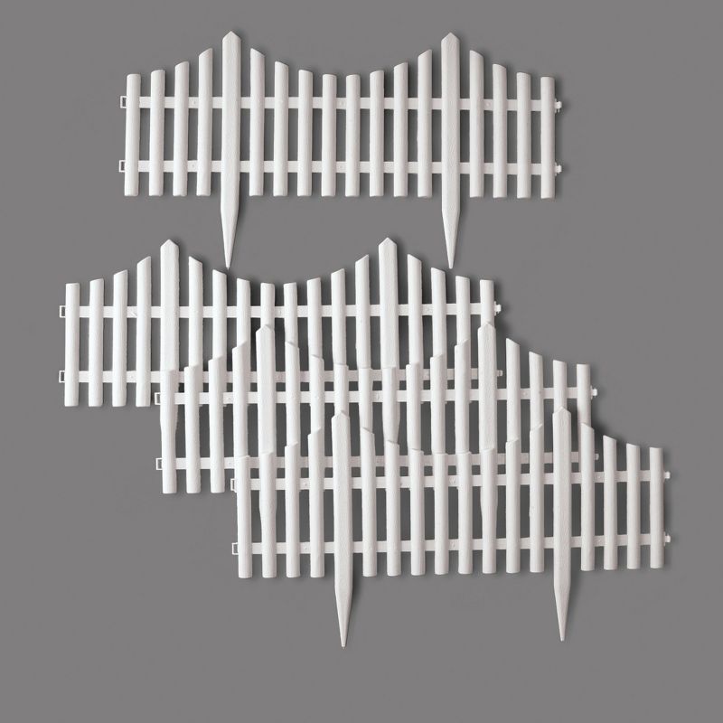 Collections Etc Flexible White Picket Fence Garden Border - 4pcs NO SIZE, 4 of 5