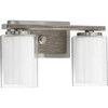 Progress Lighting Mast 2-Light Bath Vanity in Brushed Nickel with Clear and Etched Glass Shades - 3 of 4
