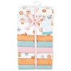 Hudson Baby Infant Girl Cotton Flannel Receiving Blankets Bundle, Pumpkin Spice, One Size - 2 of 4