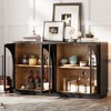 JUJABU 4-Door Sideboard Cabinet with Arched Glass Panels, Adjustable Shelves and Ample Storage for Kitchen, Dining Room or Living Room - 3 of 4