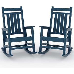 All Weather Resistant Rocking Chairs, Oversized Porch Rocker, High Back Patio Rocking Chairs - 1 of 4