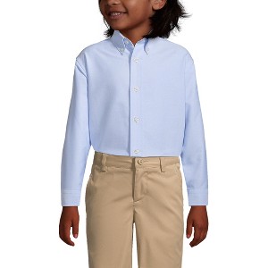 Lands' End School Uniform Kids Long Sleeve Oxford Dress Shirt - 1 of 4