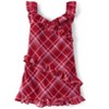 The Children's Place Girls Sleeveless Plaid Chiffon Ruffle Dress Red 12 - 2 of 4