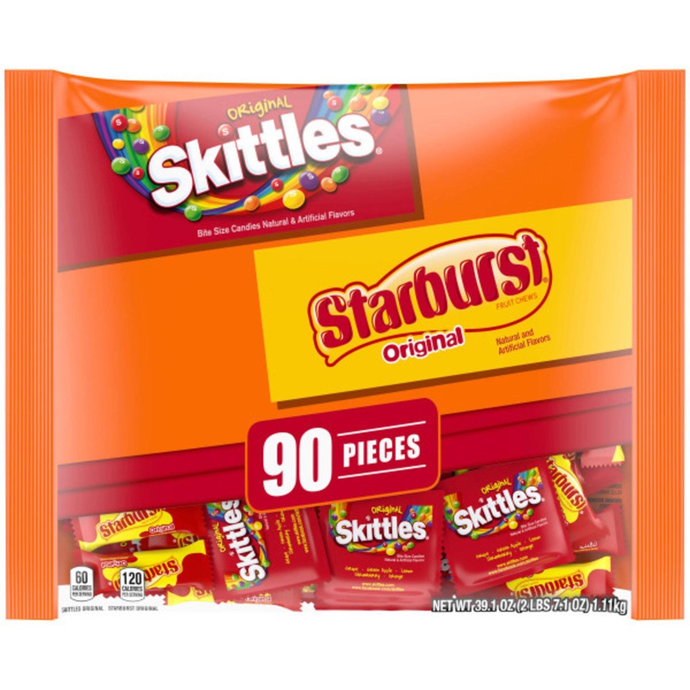 UPC 040000347774 product image for Starburst & Skittles Halloween Fun Size Candy Variety Pack - 39.1oz/90ct | upcitemdb.com