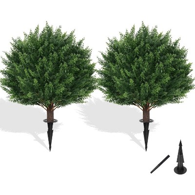 Artificial UV-resistant boxwood spherical bonsai - fake shrub with spike, suitable for indoor and outdoor flower pots