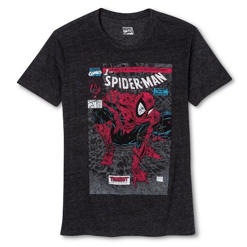 Men's Spider-man Comic Book T-shirt Black : Target