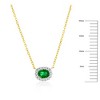 Classic Gold 14K Yellow Gold, 4x3 Oval Emerald (0.18ct) & Diamond Necklace - (16 Stones) - Green - 16+2 Inch - 2 of 3