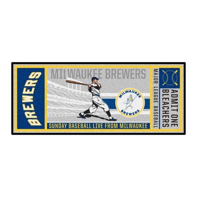 MLB Milwaukee Brewers 30"x72" Retro Ticket Runner Mat