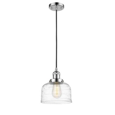 Bell - 1 Light Cord Hung Mini Pendant In Industrial Style-10 Inches Tall and 8 Inches Wide