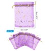Unique Bargains Moon Star Printed Drawstring Mini Gift Candy Christmas Organza Bags 50 Pcs - 2 of 4