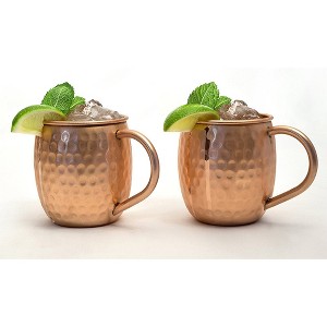 Set of 2 Modern Home Authentic 100% Solid Copper Hammered Moscow Mule Mug - Handmade in India - 1 of 4