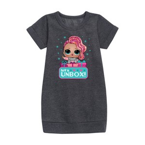 - Lol Surprise! - Lets Unbox Graphic Short Sleeve Fleece Dress - 1 of 3