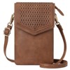 FATMOON Small Crossbody Bags for Women Cell Phone Purse Leather Triple Compartment Handbags Wallet Purses with Card Slots - 2 of 4