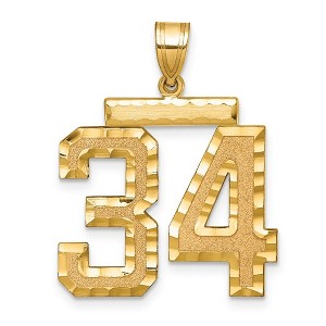Black Bow Jewelry 14k Yellow Gold, Varsity Collection, Large D/C Pendant Number 34 - 1 of 3