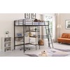 Twin Size Metal Loft Bed and Built-in Desk and Shelves - 4 of 4