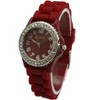 Olivia Pratt Every Day Thin Band Silicone and Rhinestones Colorful Women Watch - image 2 of 4