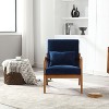 NicBex Velvet Accent Chair Modern Lounge Armchair with Pillow and Wood Frame for Bedroom,Living Room,Navy - 2 of 4