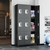 Metal Storage Cabinet with Doors and Shelves, 71” Lockable Garage Cabinet, Black Steel Utility Cabinet for Office, Clothes - 2 of 4