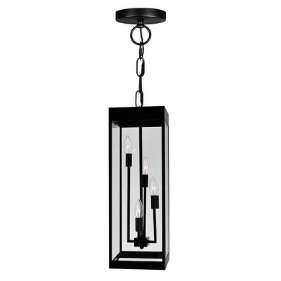 CWI Lighting Windsor 4 Light Black Outdoor Ceiling Light