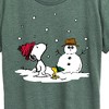 Women's - Peanuts - Snoopy Woodstock Snowman Short Sleeve Graphic T-Shirt - 2 of 4