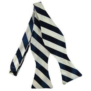 Men's 2.75" x 4.75" Adjustable 16" - 22" Self-Tie College Stripe Bow Tie - 1 of 3