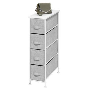 mDesign Narrow Dresser Storage Organizer Tower, 4 Drawers